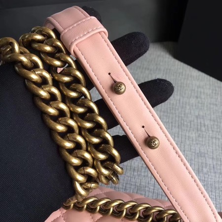 Boy Chanel Flap Shoulder Bag Sheepskin Leather A67085 Pink