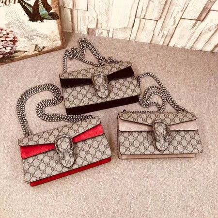 Gucci Medium Dionysus GG Canvas Shoulder Bag 499623 apricot