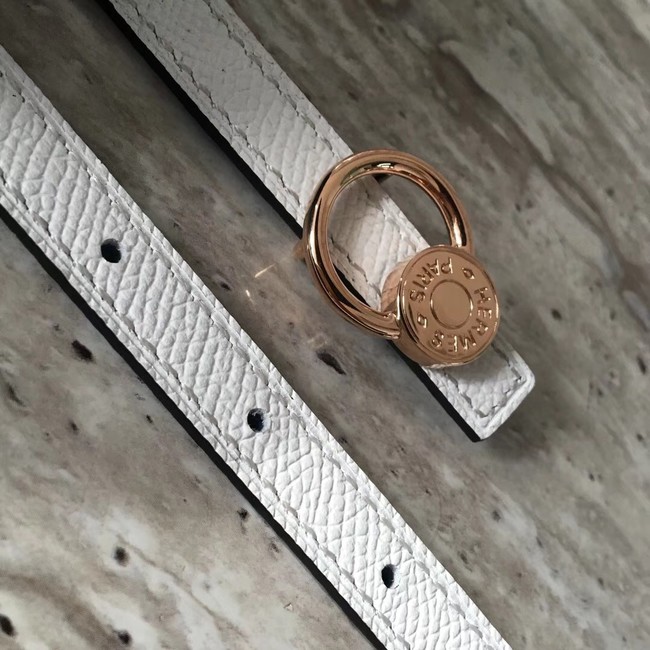 Hermes Mini belt buckle & Reversible leather strap 13 mm H07142 white