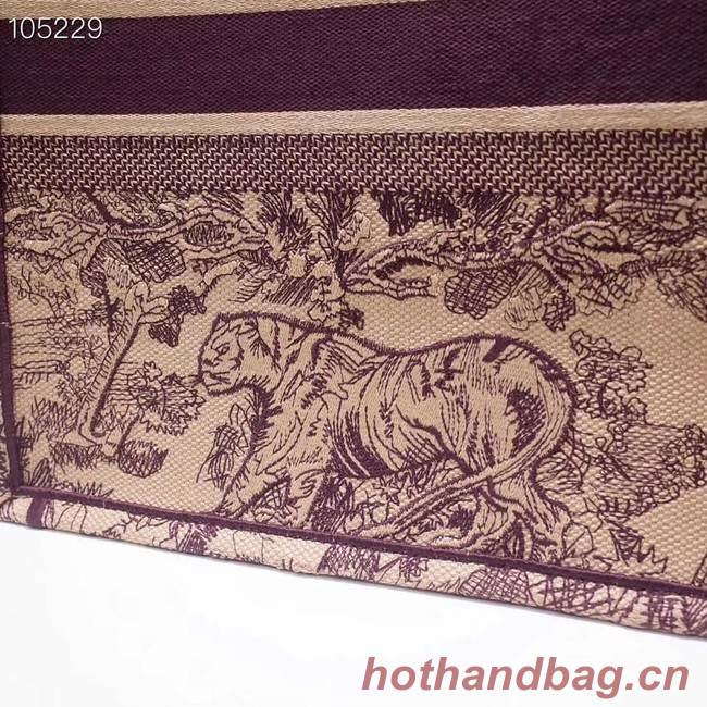 DIOR BOOK TOTE BAG TOILE DE JOUY M1286ZT Oxblood red
