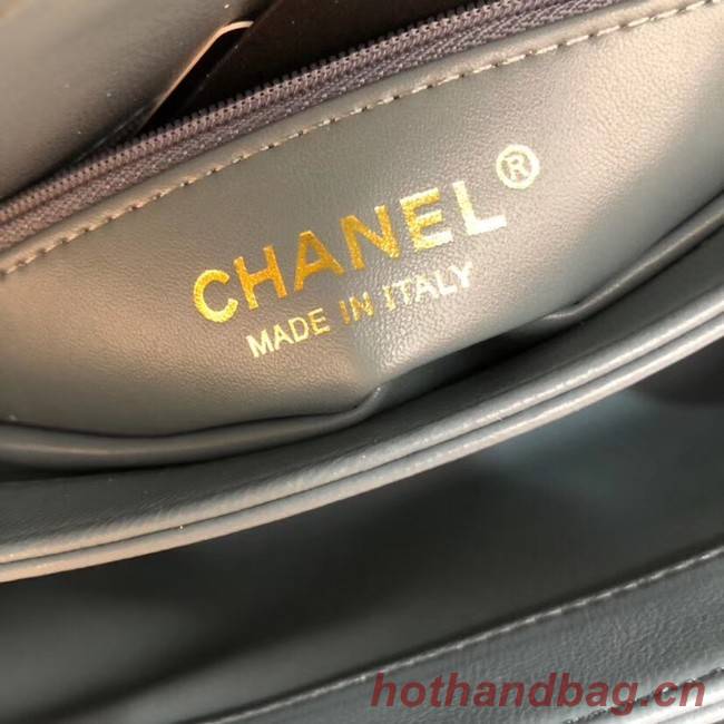 Chanel CC original lambskin top handle flap bag 92236 blue&Gold-Tone Metal