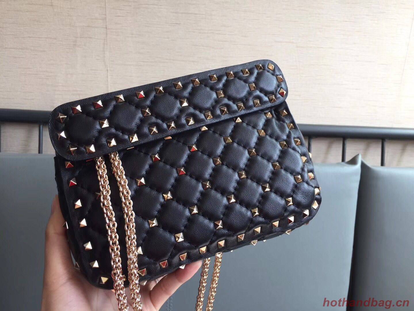 VALENTINO leather bag 0051 black VALENTINO leather bag 0051 black