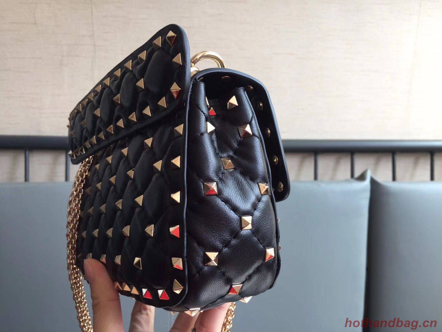 VALENTINO leather bag 0051 black VALENTINO leather bag 0051 black