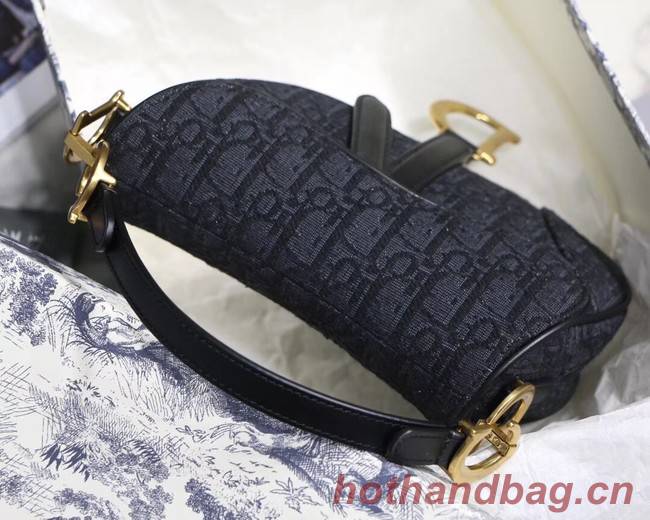 Dior SADDLE DENIM CANVAS BAG M928 denim black