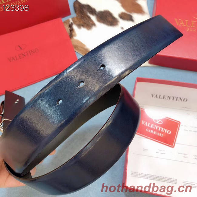 Valentino Original Calf Leather Belt wide 4.0CM 3603 blue
