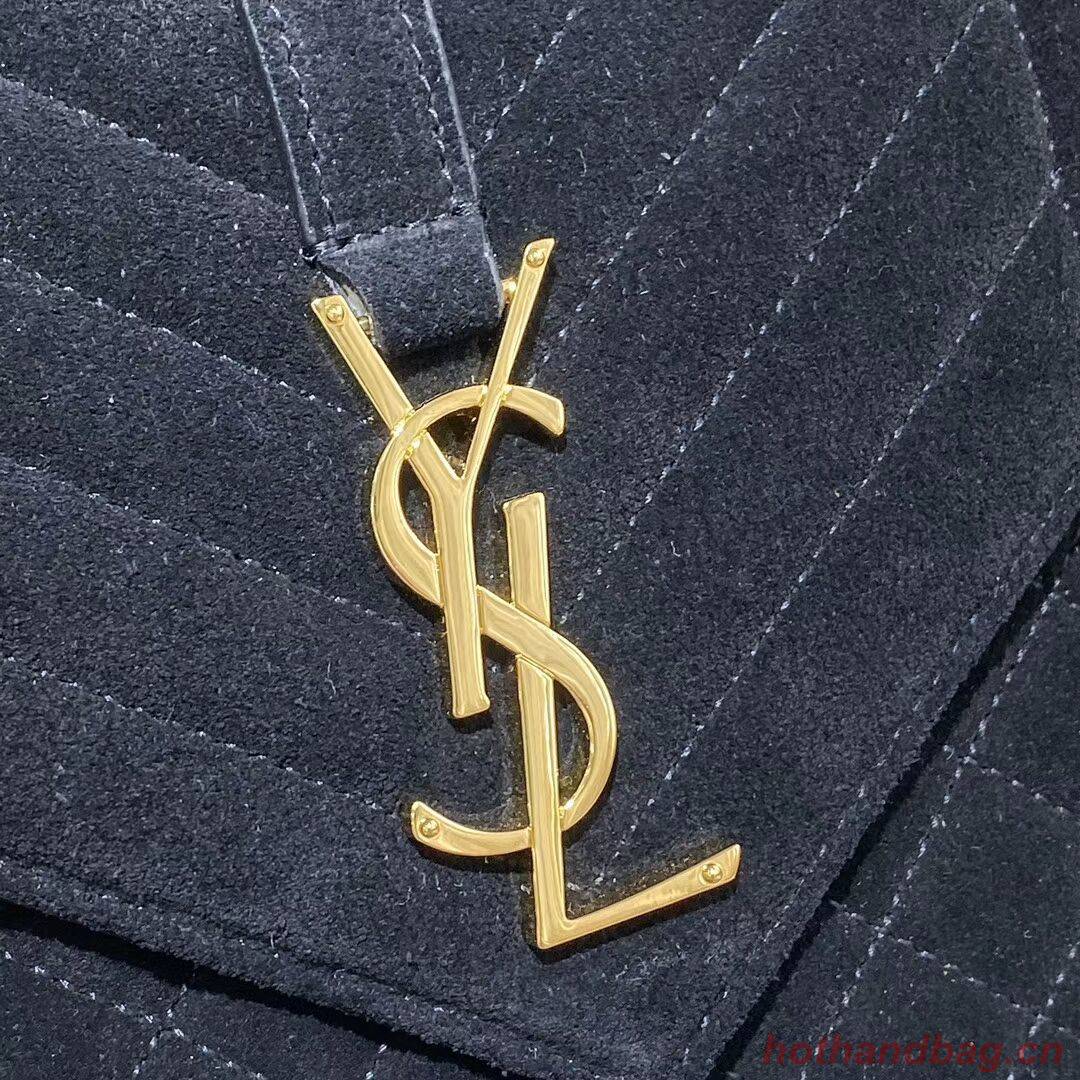 YSLENVELOPE MEDIUM BAG IN MIX MATELASSE VELVET Y487206 black 