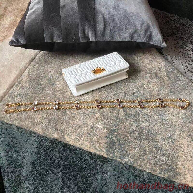 miu miu Matelasse Nappa Leather Shoulder Bag 5DH044A white