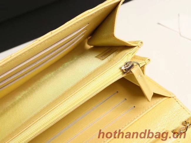 Chanel mini flap bag Grained Calfskin A84512 yellow