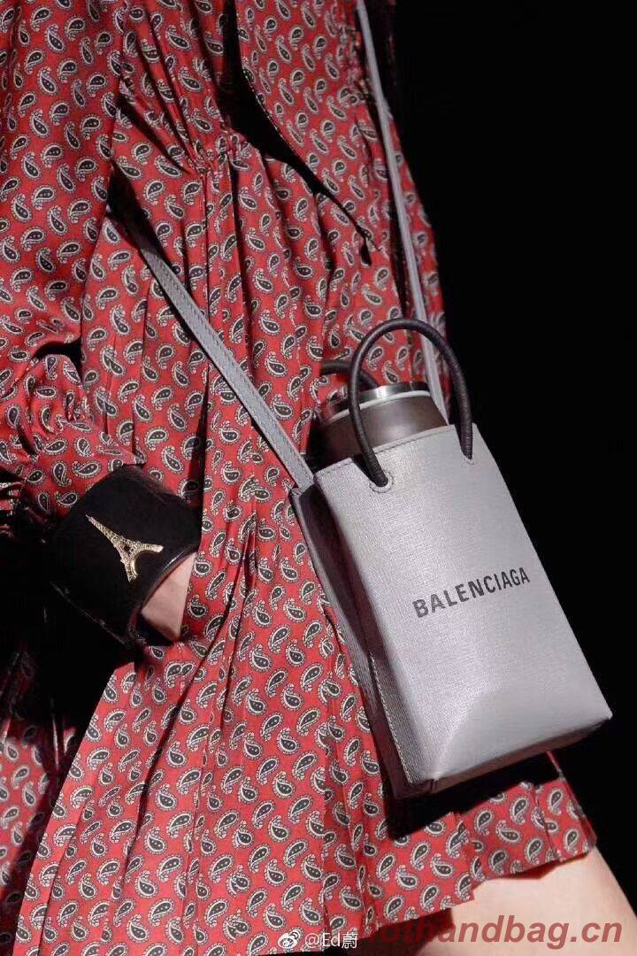 Balenciaga Original Leather Mini Shopper Bag B152865 Silver