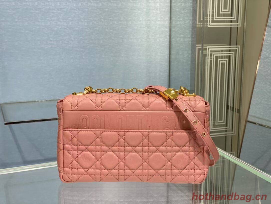 MEDIUM DIOR CARO BAG Soft Cannage Calfskin M9242 rose