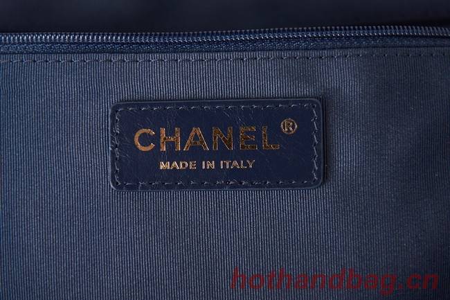 Chanel SHOPPING BAG Calfskin & Gold-Tone Meta AS3261 royal blue