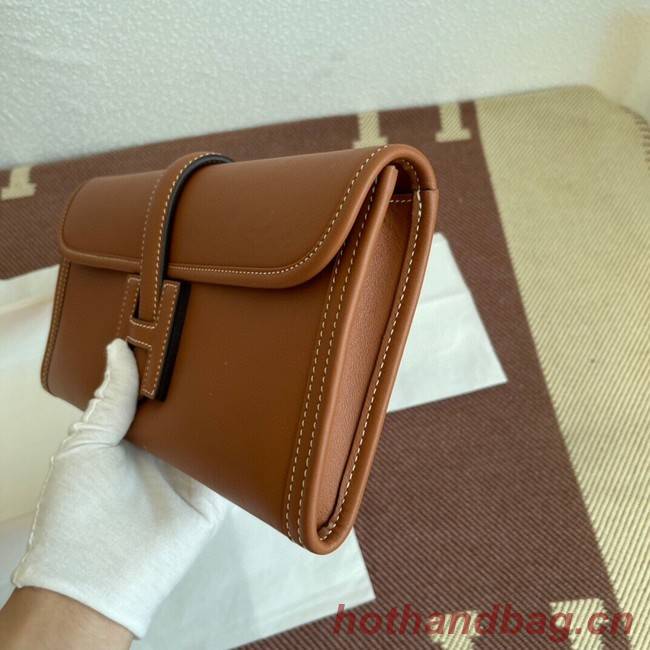 Hermes Original jige swift Leather Clutch 37088 brown