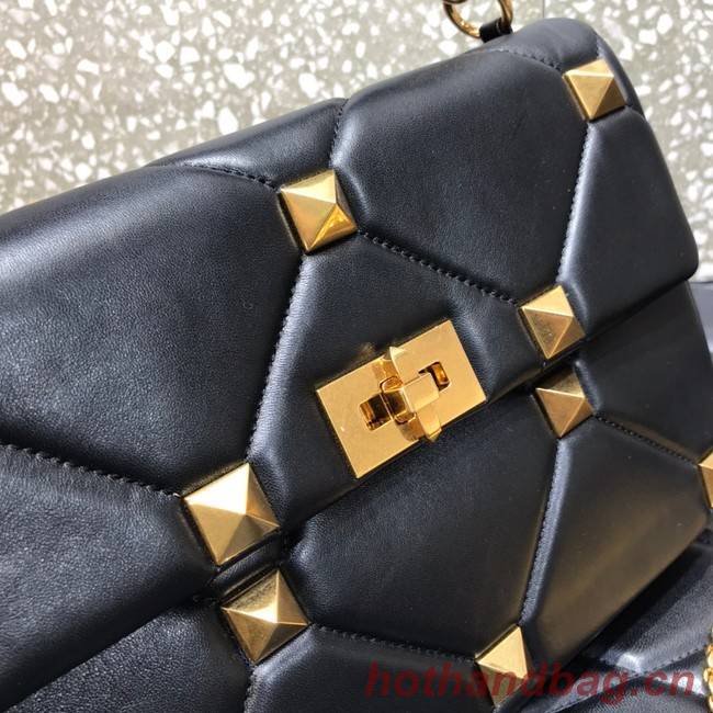 VALENTINO GARAVANI Roman Stud Large Napa sheepskin leather A1189L black