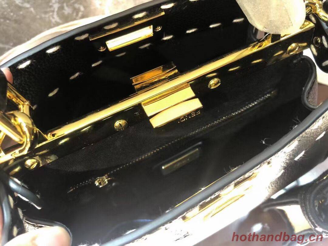 Fendi Peekaboo ISeeU Small leather bag F8636 BLACK Fendi Peekaboo ISeeU Small leather bag F8636 BLACK