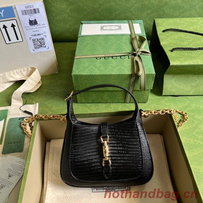 Gucci Jackie 1961 lizard mini bag 675799 black