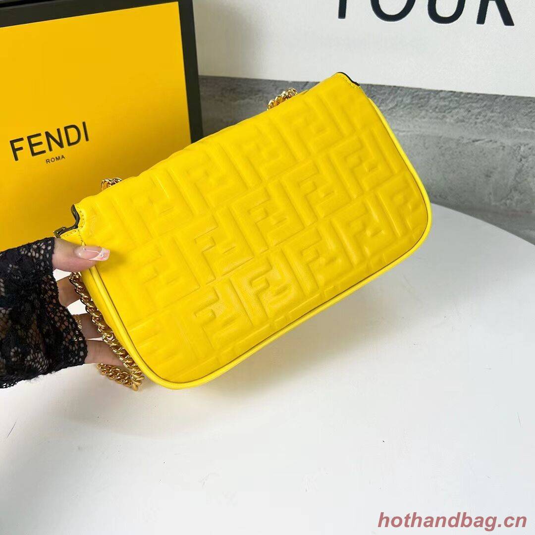 Fendi Baguette nappa leather bag F0881 yellow