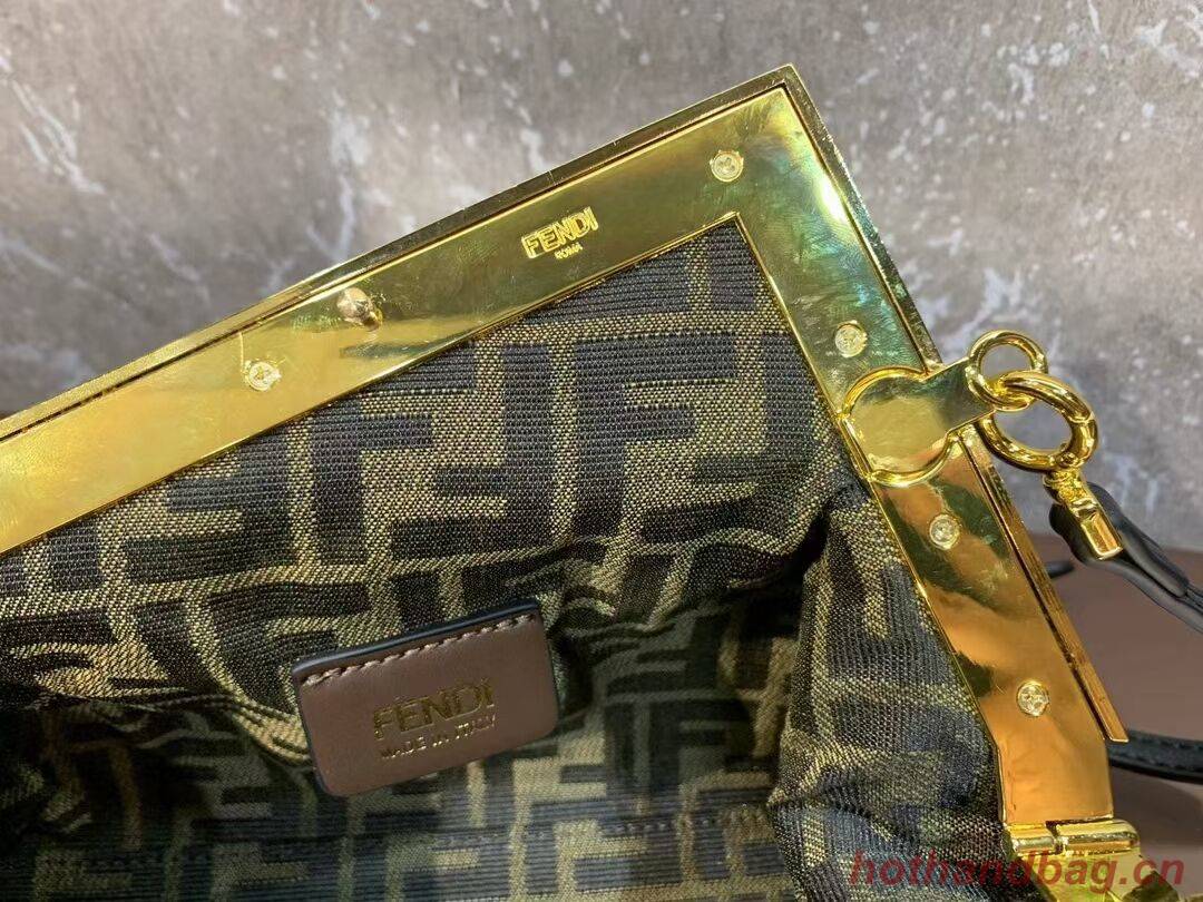 Fendi First Small leather interlace bag 8BP129A black