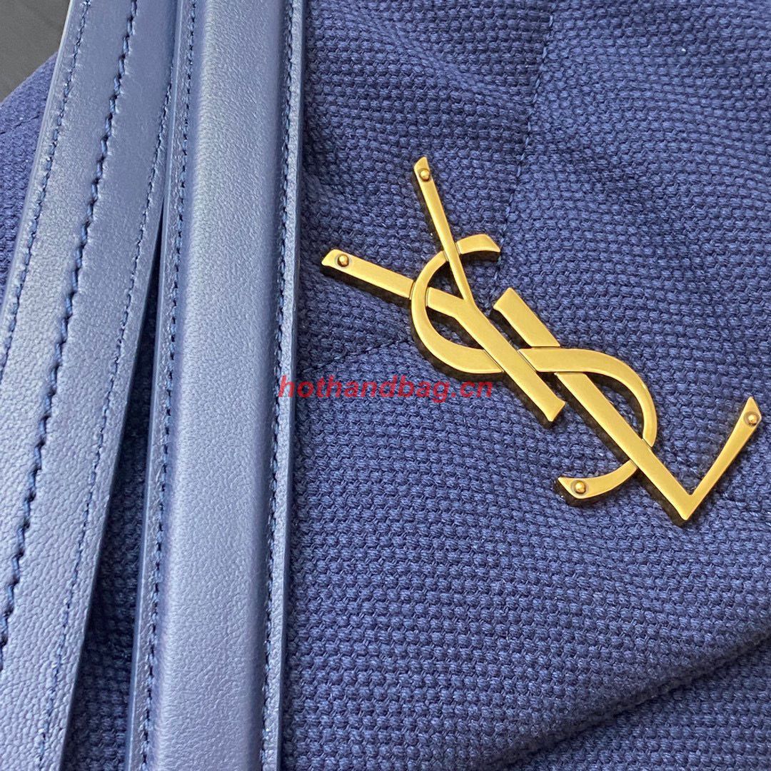SAINT LAURENT LOULOU LARGE CHAIN BAG IN CANVAS 577475 BLUE