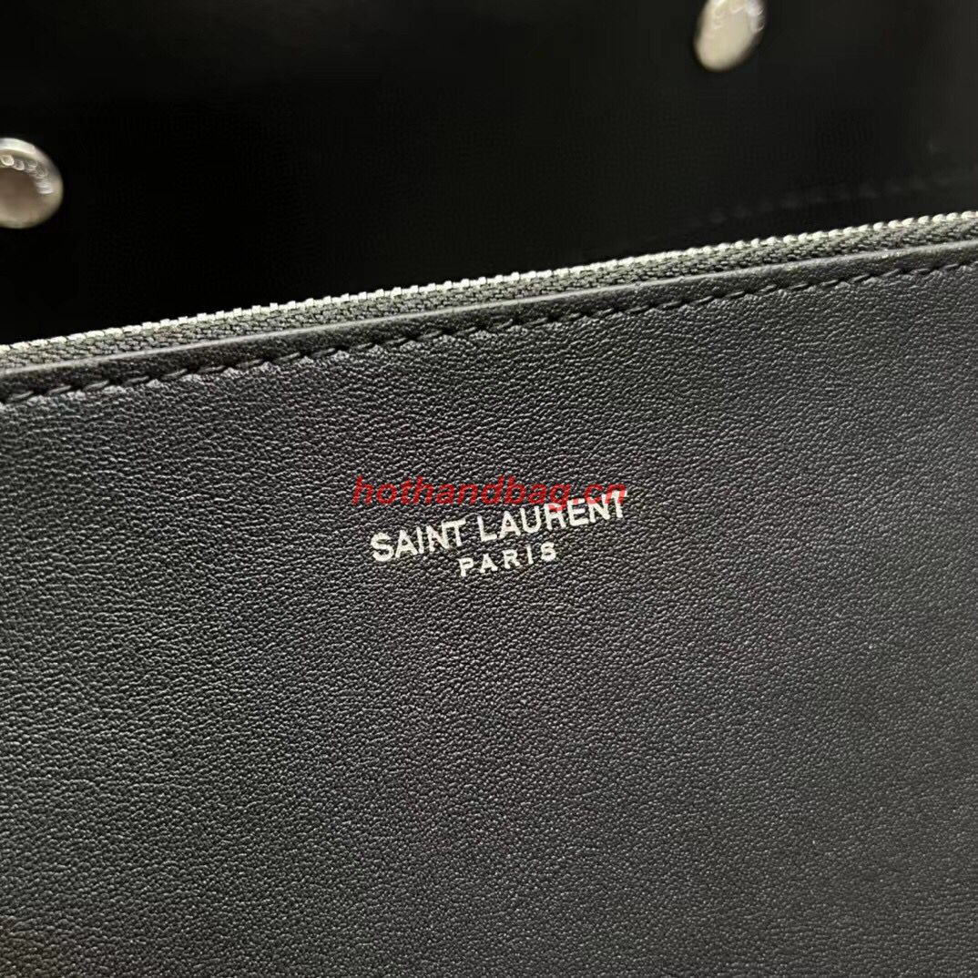 SAINT LAUREN RIVE GAUCHE BUCKET BAG IN SMOOTH LEATHER Y689299A black