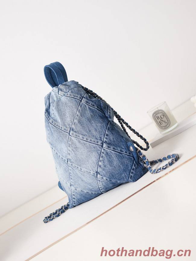 LARGE BACK PACK CHANEL 22 AS3313 Denim 