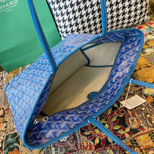 Goyard Calfskin Leather Tote Bag 20217 blue