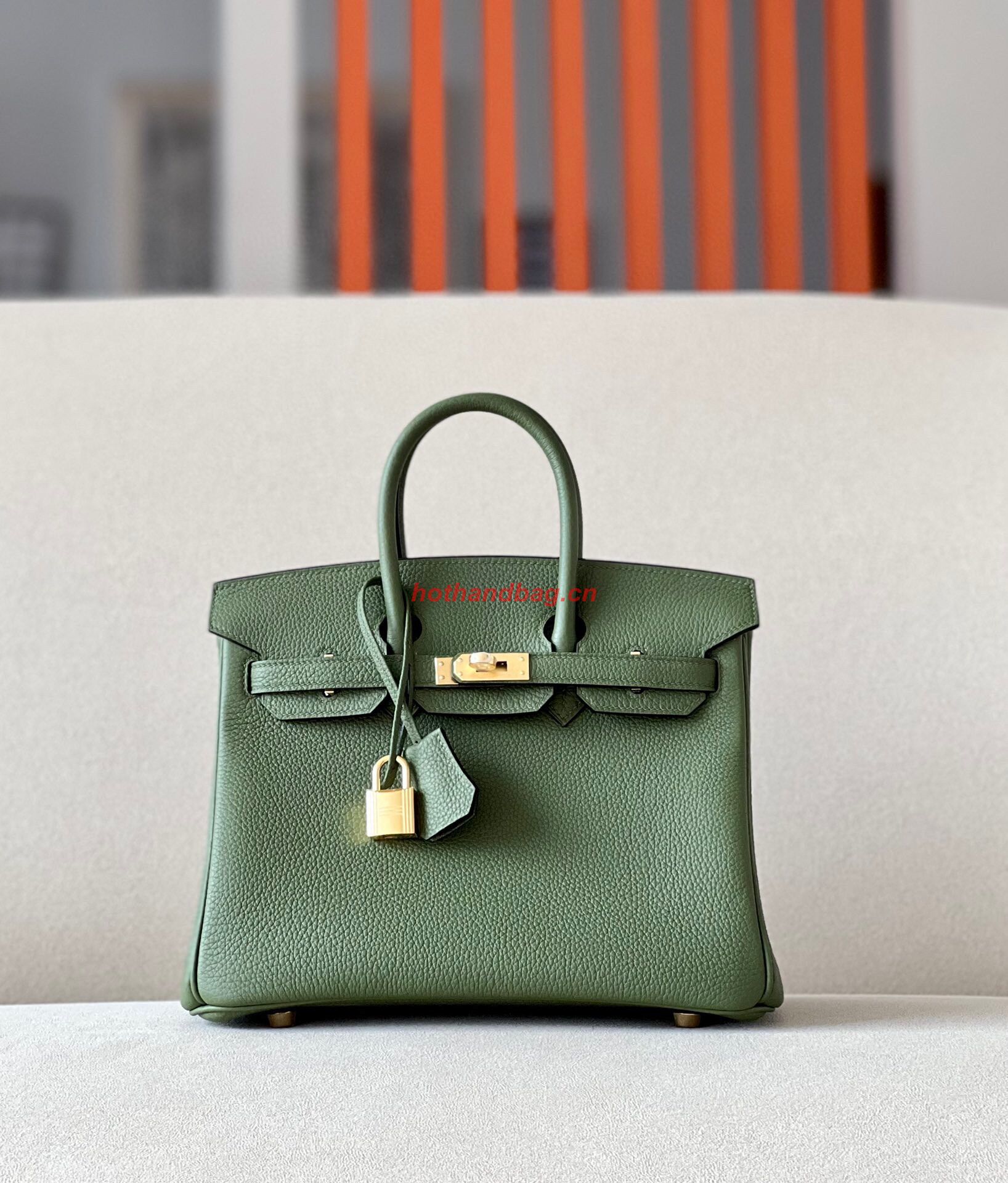 Hermes Birkin 25CM Bag Original Togo Leather 17888 Green