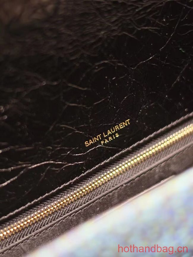 SAINT LAUREN NIKI MEDIUM CHAIN BAG IN Tweed LEATHER Y933158 blue