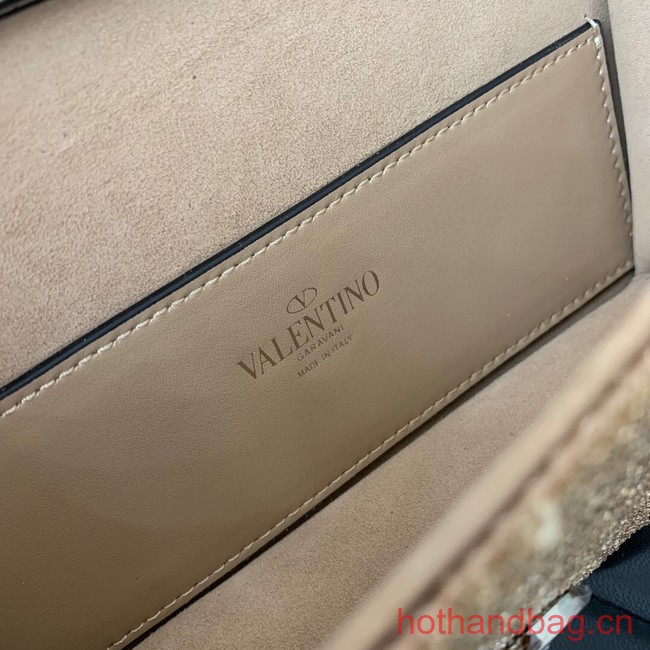 VALENTINO MINI LOCO imitation crystal shoulder bag WB0K53SL Apricot