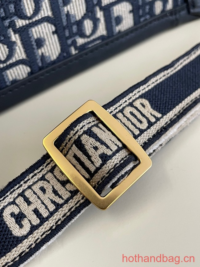 SMALL DIOR BOOK TOTE Ecru and Blue Dior Oblique Embroidery M1265ZRI