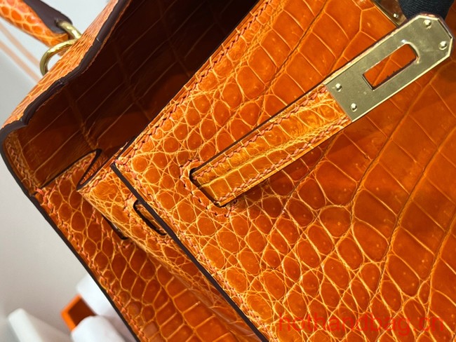 Hermes original Kelly Crocodile Leather 5525 orange