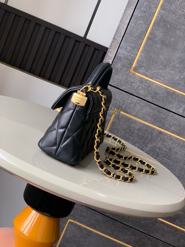 Chanel MINI FLAP BAG WITH TOP HANDLE AS5354 black