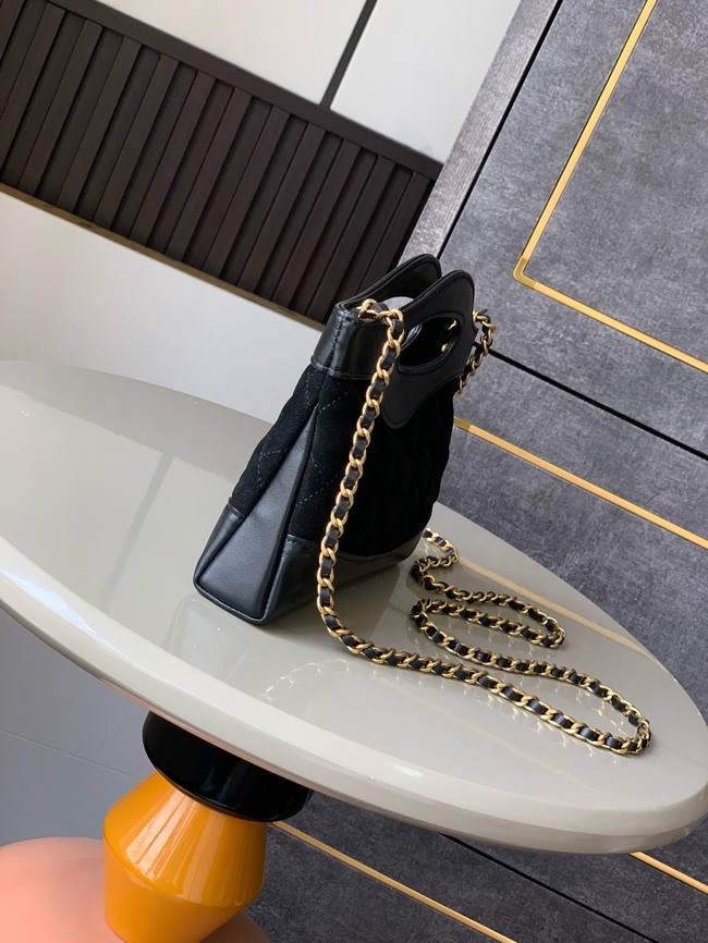 Chanel SUEDE mini 31 bag AP3656 black
