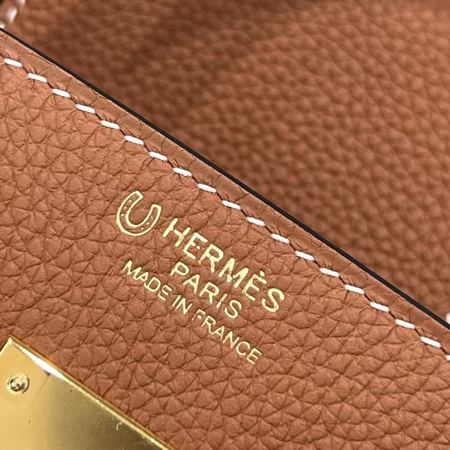 Hermes Birkin Tote Bag Original Togo Leather 6635 camel&coffce