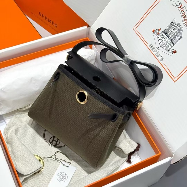 Hermes mini Herbag 20CM Original Canvas Leather & Calfskin 48888-3