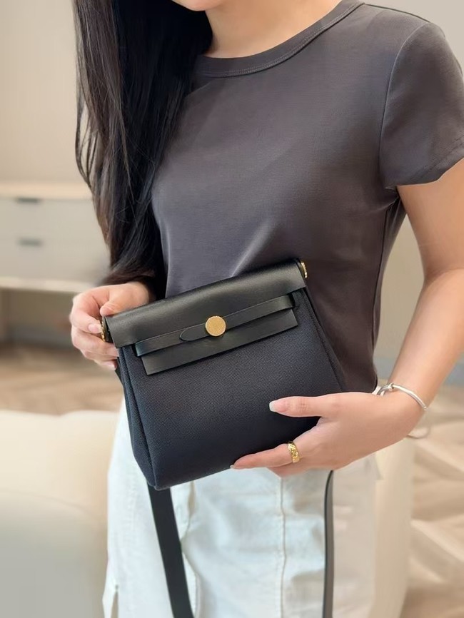 Hermes mini Herbag 20CM Original Canvas Leather & Calfskin 48888-4