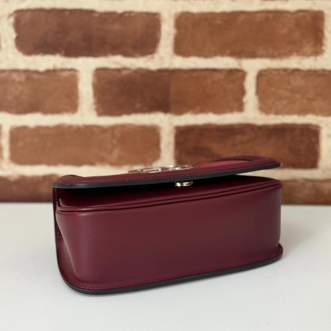 GUCCI BLONDIE SMALL SHOULDER BAG suede 815711 Rosso Ancora red