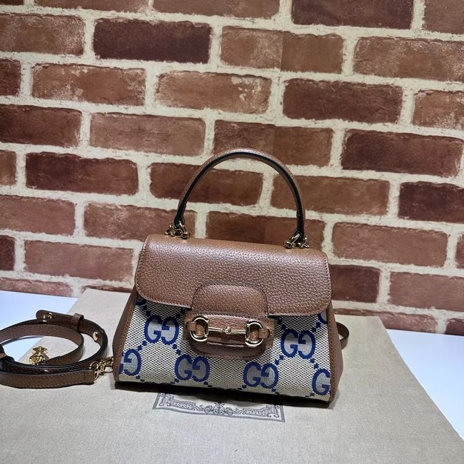 GUCCI HORSEBIT 1955 MINI BAG 703848 BROWN&BLUE