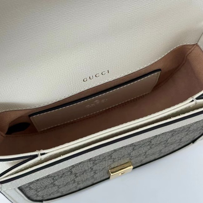 GUCCI HORSEBIT 1955 MINI TOP HANDLE BAG 781387 white&Supreme canvas