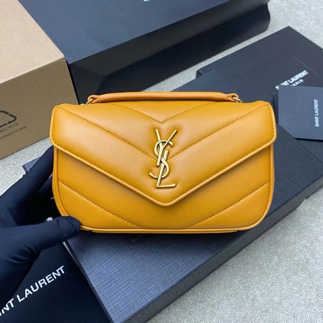 SAINT LAURENT LOULOU MINI IN LAMBSKIN 821749 yellow