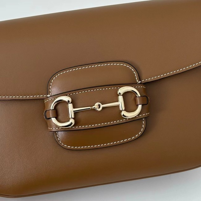 GUCCI HORSEBIT 1955 SOFT MEDIUM SHOULDER BAG 815178 Brown soft leather