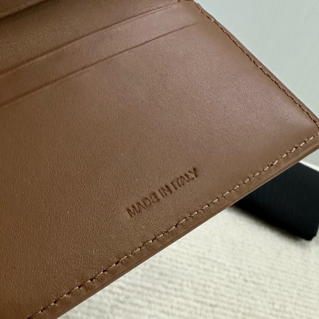 Celine SMALL FLAP WALLET TRIOMPHE IN SHINY CALFSKIN 10D783 SMOKED BROWN