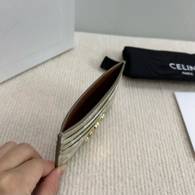Celine CARD HOLDER TRIOMPHE IN TRIOMPHE CANVAS 10L833 Off-white