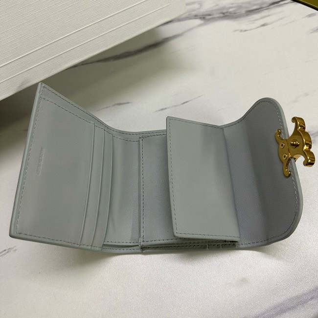 Celine SMALL FLAP WALLET TRIOMPHE IN SHINY CALFSKIN 10D783 MOON
