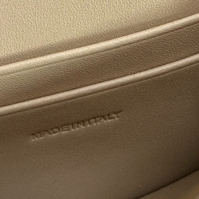 Celine CARD HOLDER WITH FLAP TRIOMPHE IN SHINY CALFSKIN 10I583 SMOKED BROWN