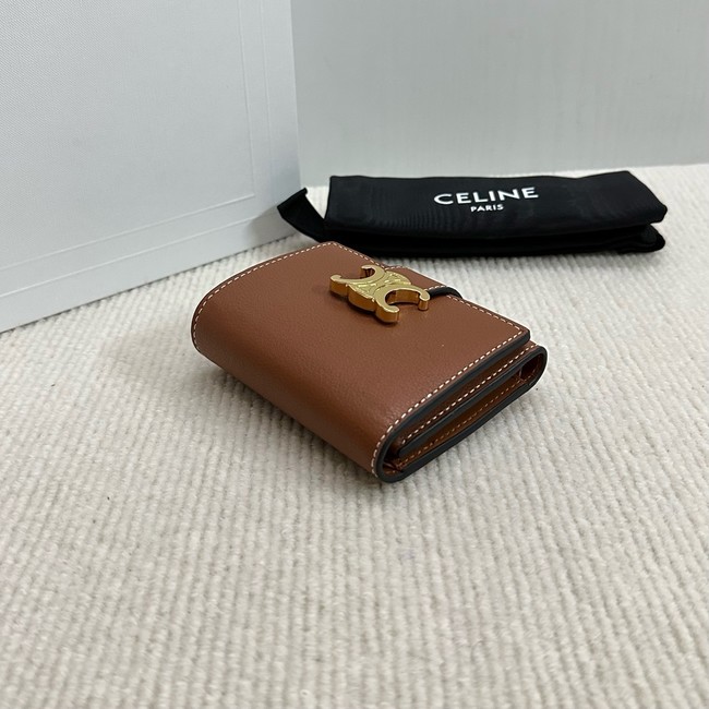 Celine FINE STRAP WALLET NINO IN SUPPLE GRAINED CALFSKIN 10M962 TAN