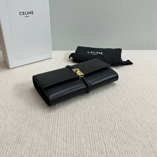 Celine LARGE WALLET TRIOMPHE IN SHINY CALFSKIN 10M033 black