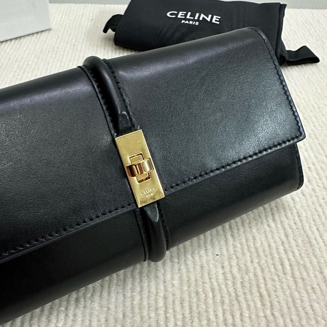 Celine LARGE WALLET TRIOMPHE IN SHINY CALFSKIN 10M033 black