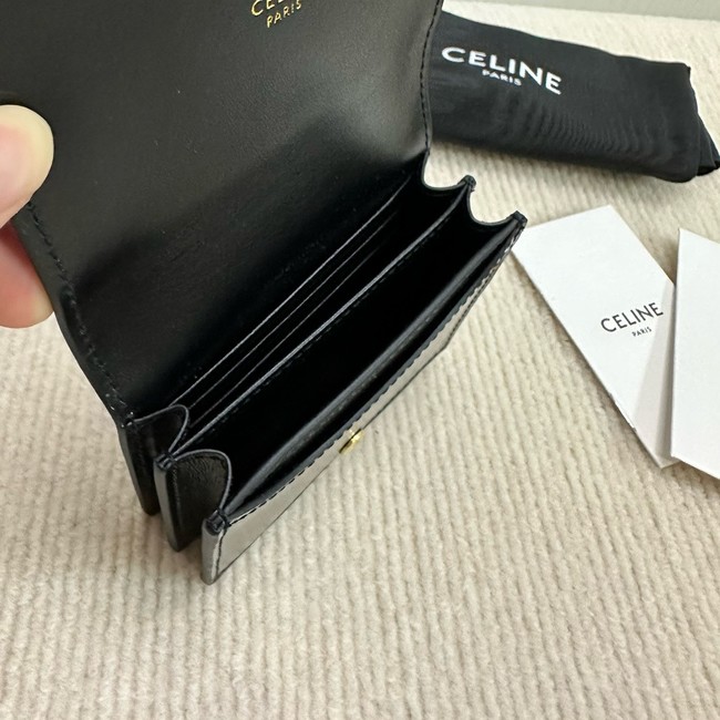 Celine TRIOMPHE BUSINESS CARD HOLDER IN SMOOTH CALFSKIN 10M122 black