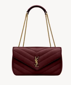 SAINT LAURENT LOULOU MEDIUM IN MATELASSE LAMBSKIN 801439 ROUGE CABERNET