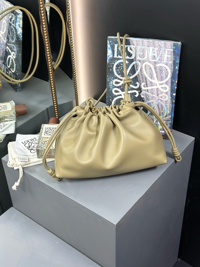 Loewe Napa Lamb Leather Flamenco Purse 80696 Khaki